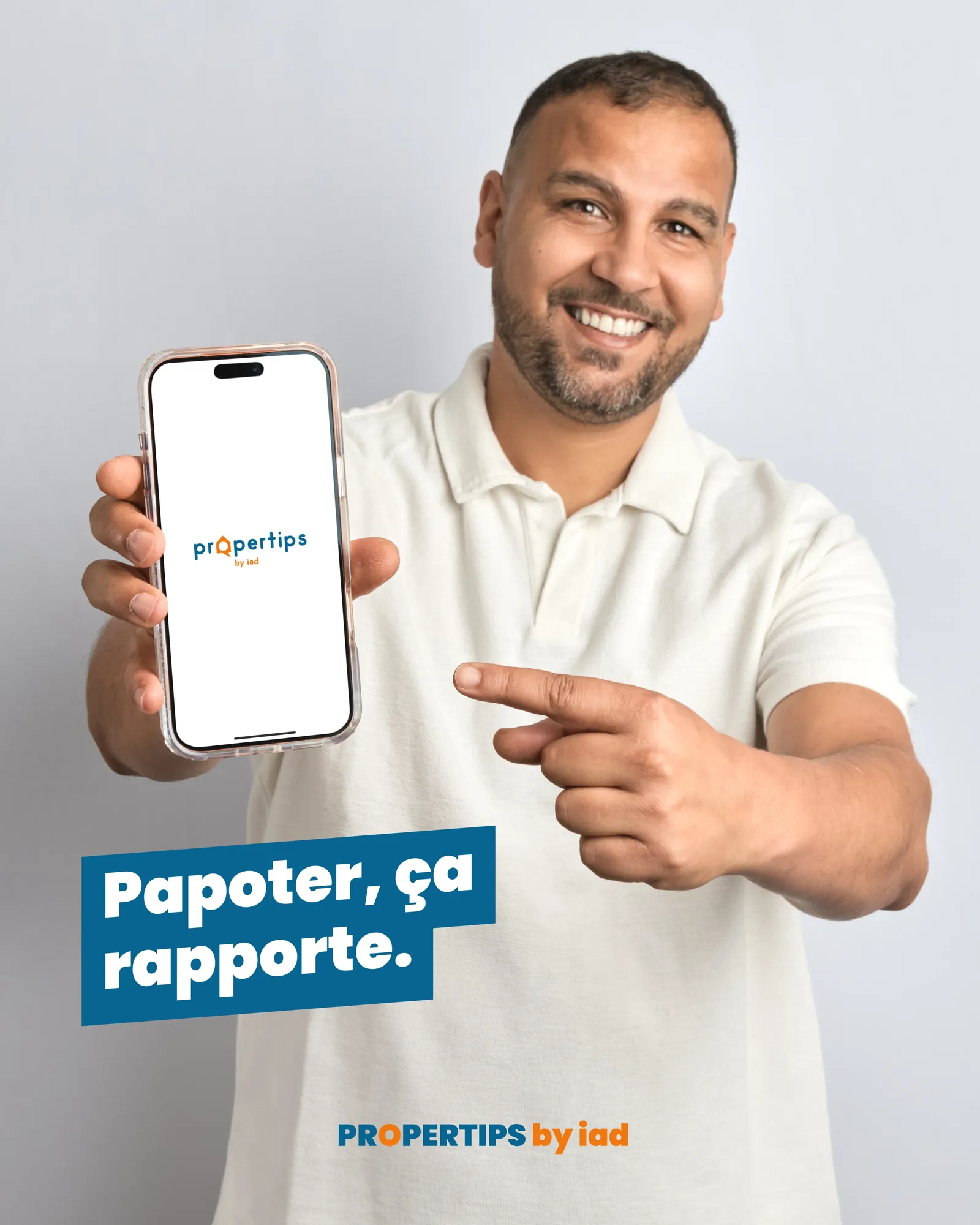 Visuel publicitaire Propertips by iad avec Mehdi Ben Aissa